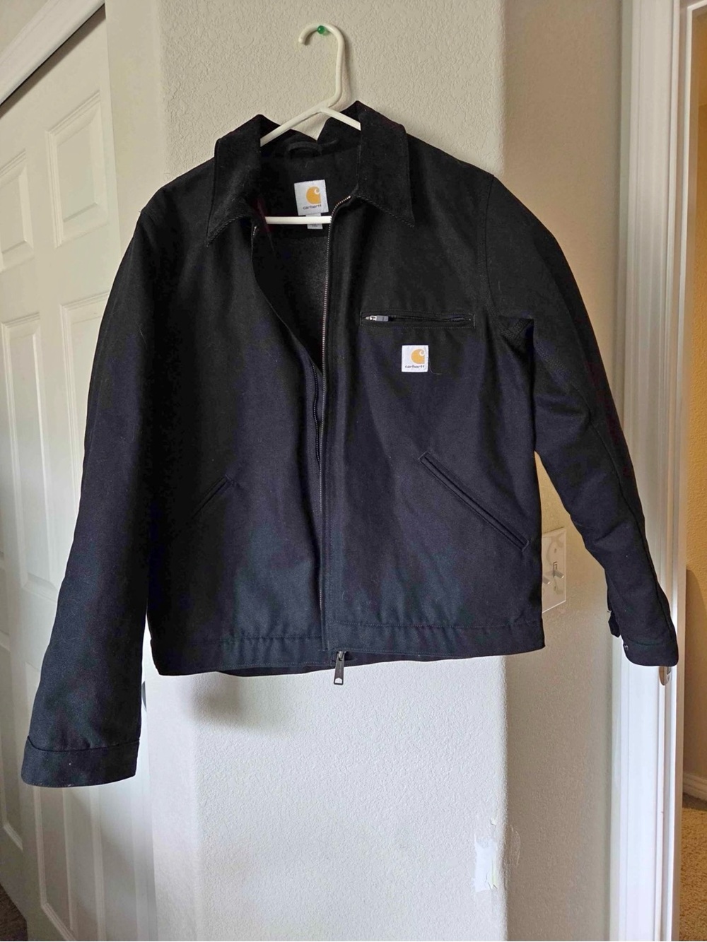 Carhartt Black Men's Canvas Work Jacket with Logo Patch